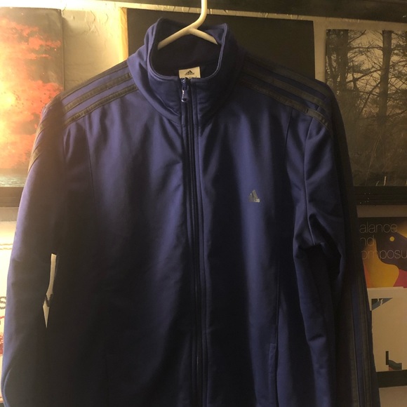 Adidas Dark Purple Zip Up Jacket - Picture 1 of 3